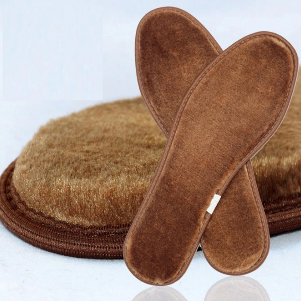 Unisex Thickened Wool Insoles Winter Imitation Cashmere Sheepskin Fur Foot Insoles Plus Size Keep Warming Insoles For Shoes Hot