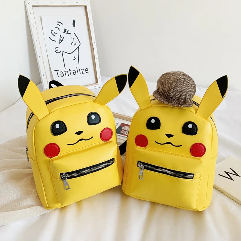 Anime Kid Pokemon Go Schoolbag Pikachu Backpack Child Pokemon Cartoon Yellow School Pu Bags Children Girls Boy Kawaii Sac A Dos