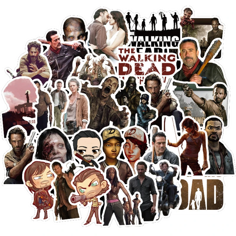 10/30/50PCS TV Show Walking Dead Stickers Snowboard Laptop Luggage Fridge Guitar Graffiti Waterproof Sticker Kid Classic Toy