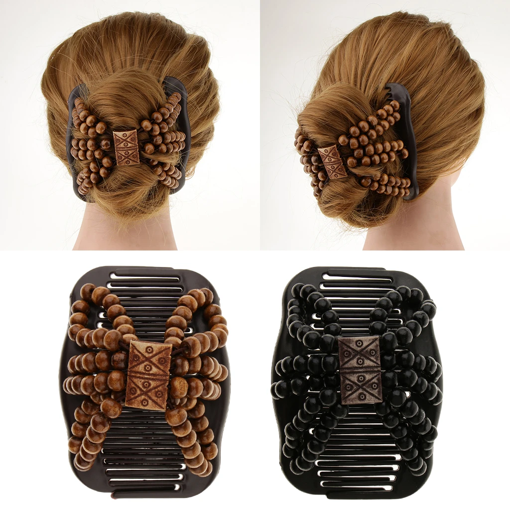 Beauty Thick Hair Double Clip Combs Bun Maker Hair Accessories for Girls Women Long Short Hair