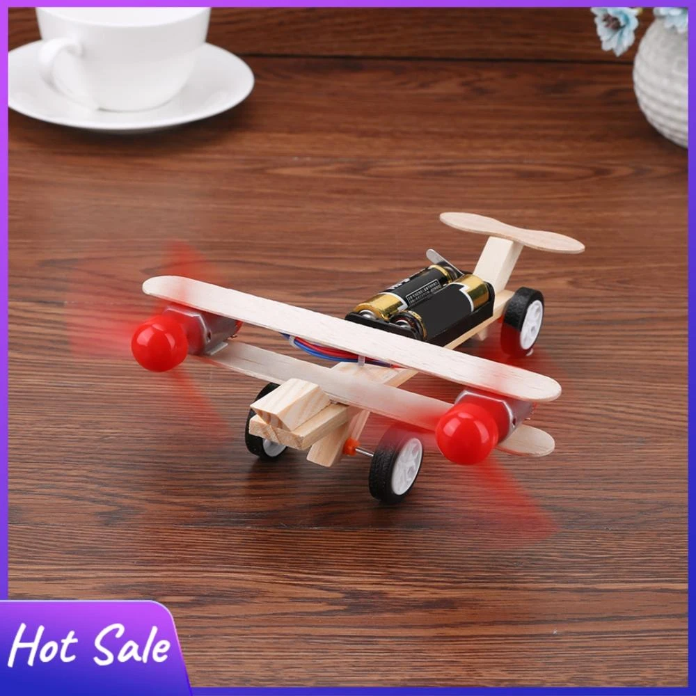 Twin Blades Electric Skating Aircraft Kit Toy Airplane Science DIY Model Science Small Inventions Scientific Experiments Science