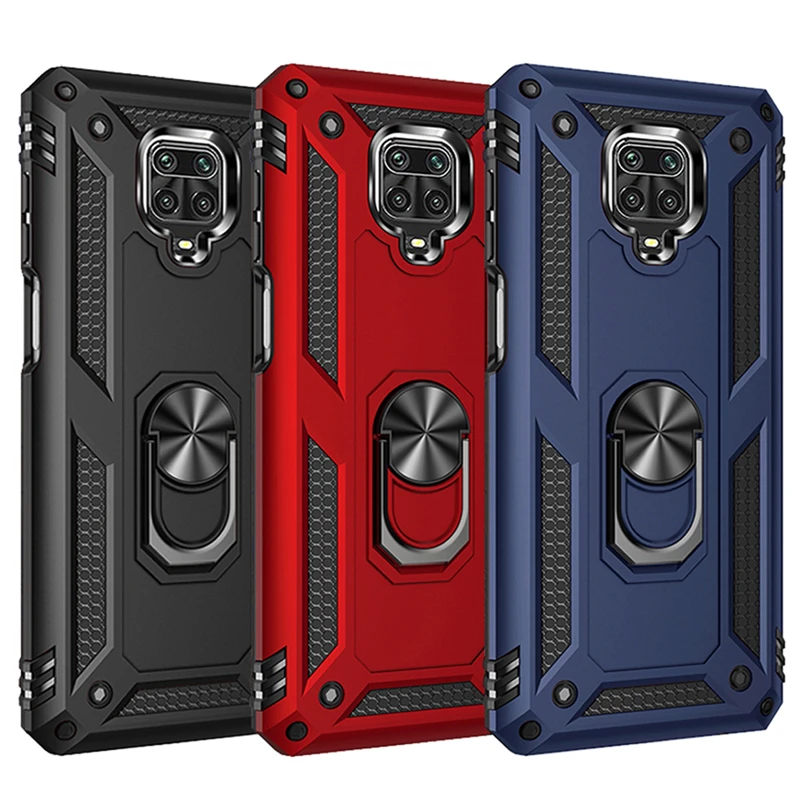 Shockproof Armor Magnetic Metal Case For Xiaomi Redmi Note 9 8T 9c 8 7 9s 10 Poco X3 NFC F2 9A 7A 8A K20 9T Pro 10T Ring Cover