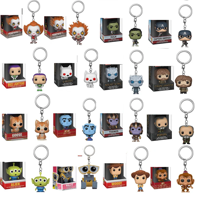 Marvel Avengers Endgame Disney Aladdin Toy Story 4 Character Cartoon Pocket Keychain Action Figure Toys For Children