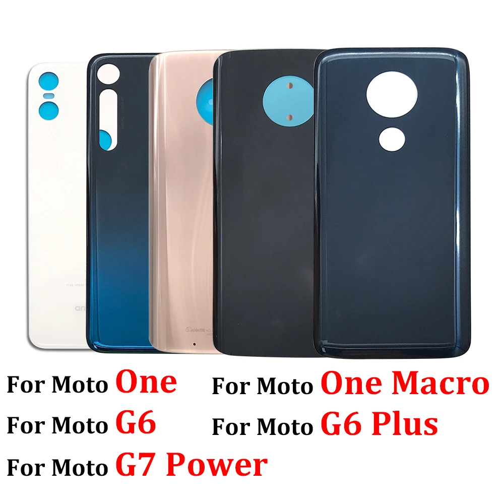 Back Rear Cover For Moto X4 One / G6 Plus / G7 Power / G9 Play One Battery Door Housing Battery Back Cover With STICKER Adhesive