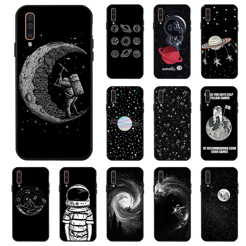 A32 Case For Samsung A03S A52 A72 A71 A51 Case Space Moon Soft Cover For Samsung M32 A13 A50 A70 A12 A41 A21S A31 A02 A22 Funda