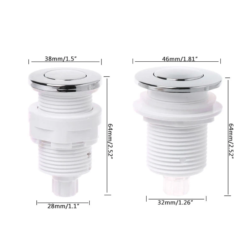 New Arrival On Off Push Air Switch Button 28mm/32mm For Bathtub Spa Waste Garbage Disposal Whirlpool Pneumatic Switch
