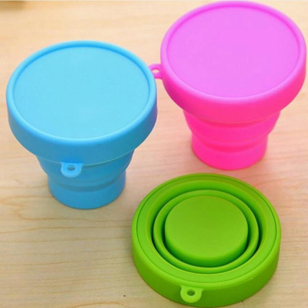 Portable Silicone Telescopic Drinking Cup Collapsible Folding Cup Water Cups Bottle For Home Office Travel Camping 201-300ml