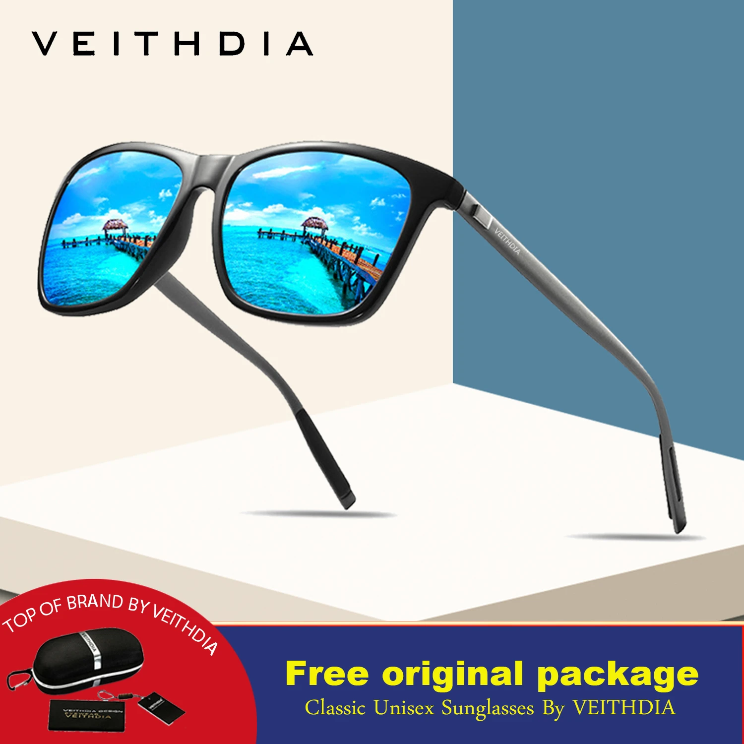 VEITHDIA Brand 2021 Unisex Retro Aluminum+TR90 Sunglasses Polarized Lens Vintage Eyewear Accessories Sun Glasses For Men/Women 2