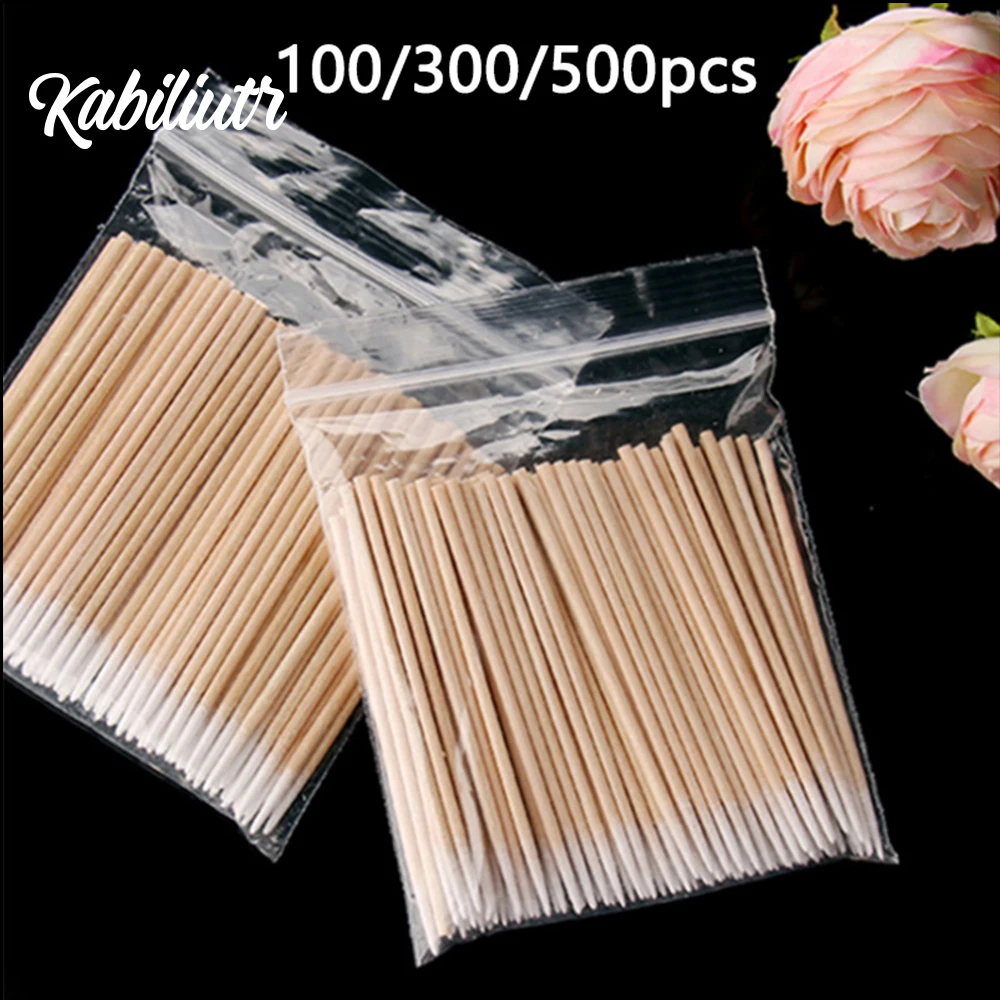 Wooden Cotton Swabs Stick for Ears Cleaning Eyebrow Lips Eyeliner Tattoo Makeup Cosmetics Tools Jewelry Clean Sticks Buds