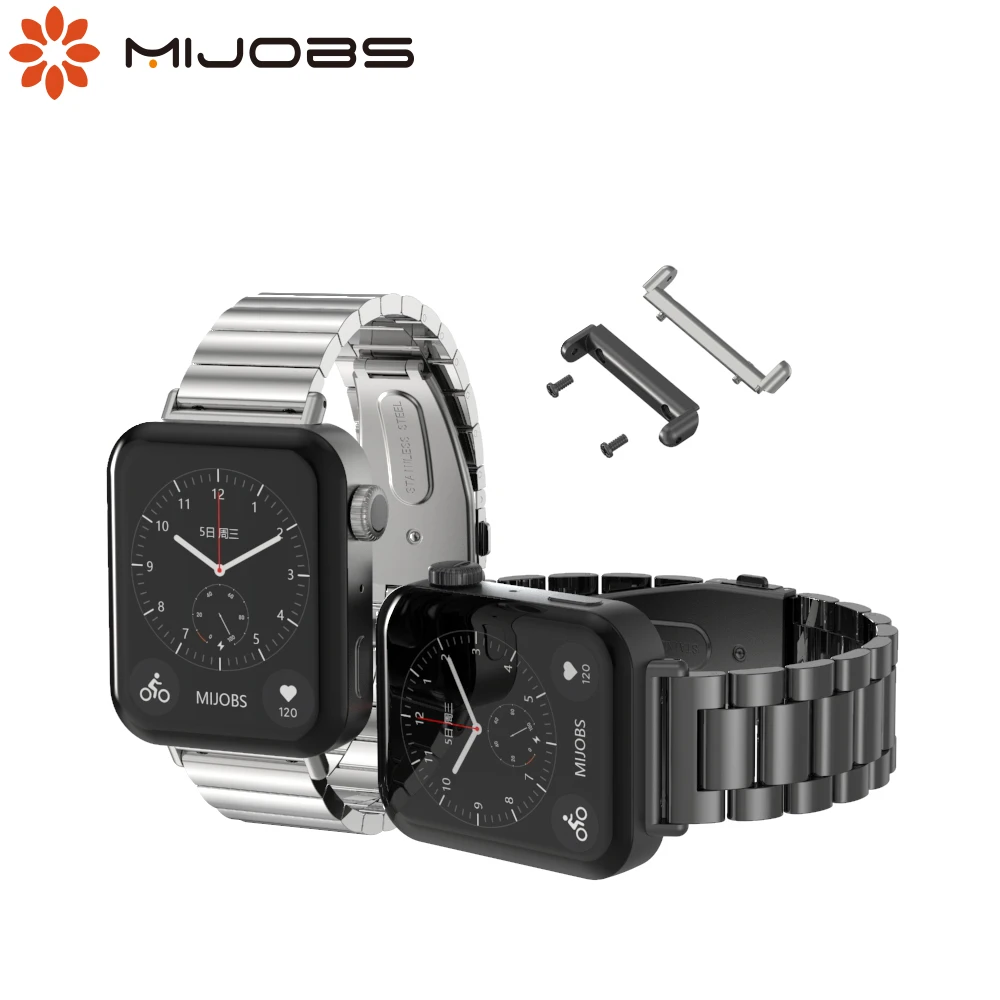 For Xiaomi Mi Watch Strap With Connector Leather Band Bracelet Wristband Perfect Match Free Linker Metal Replacement Accessories