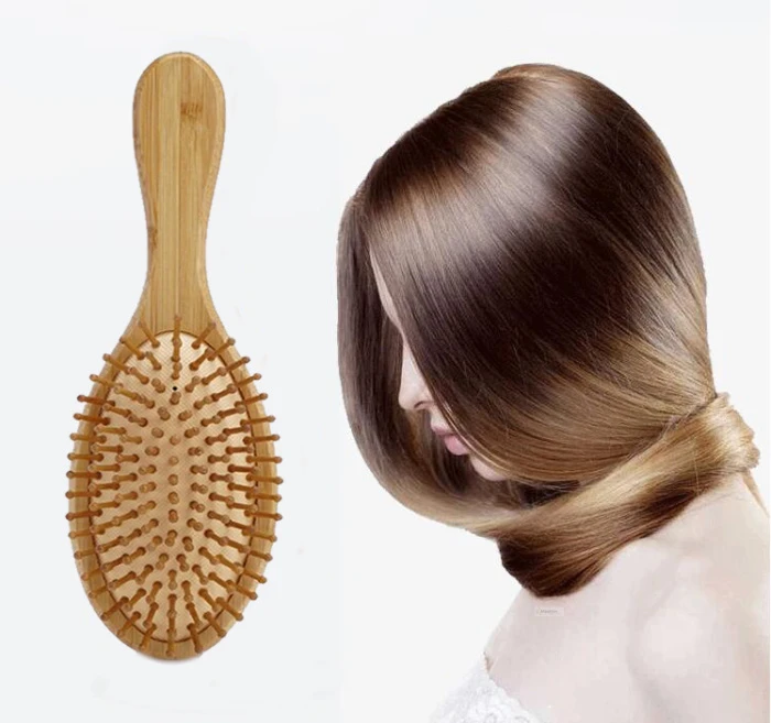1pc Bamboo Hair Brush Airbag Massage Scalp Comb nature wood brushes anti static hair styling tools