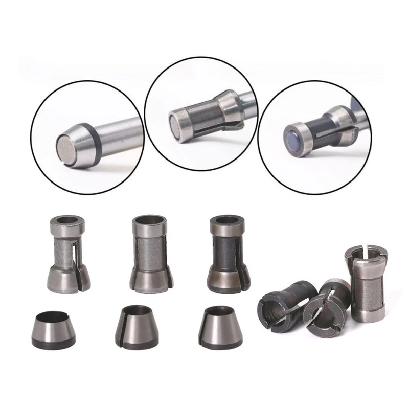 1Pcs 6mm&6.35mm&8mm Woodworking Router Bit Engraving Machine Wood Milling Cutter Woodworking Milling Cutter Chuck Convert Set