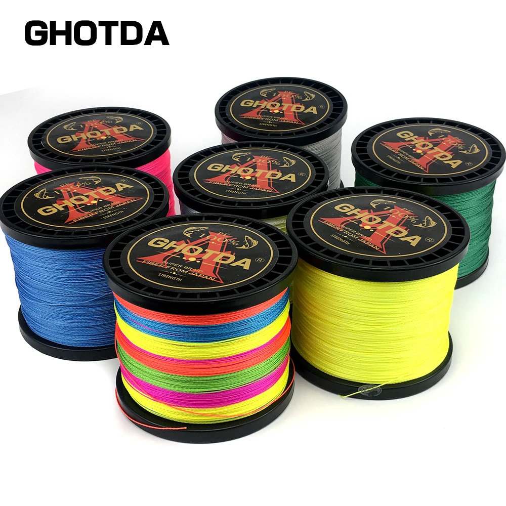 GHOTDA 8 Strands 1000M 500M 300M PE Braided Fishing Line tresse peche Saltwater Fishing Weave Superior Extreme Super Strong