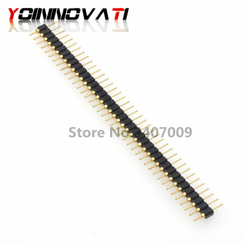 5pcs 40 Pin Connector Header Round Needle 1x40 Golden Pin Single Row Male 2.54mm Breakable Pin Connector Strip