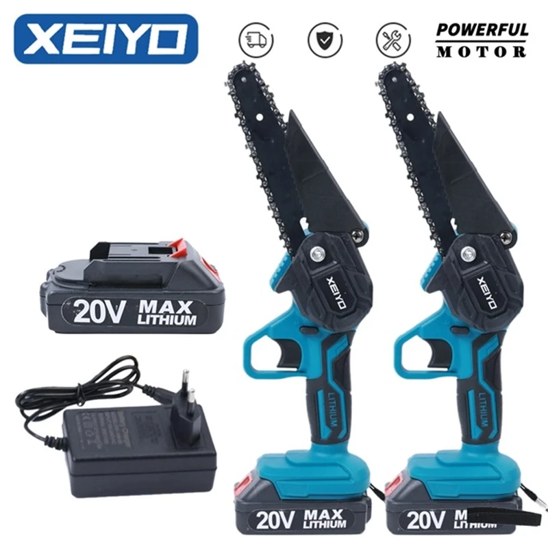 XEIYO 6 Inch Electric Chainsaw for Makita 18V Battery Rechargeable Mini Woodworking Wood Cutter Garden Hand Tools Man Chain Saw