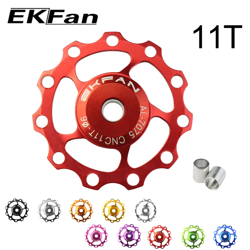 EKFan 11T Aluminum Alloy MTB Bicycle Rear Derailleur Pulley Jockey Wheel Road Bike Guide Roller Idler Part Cycling Accessory