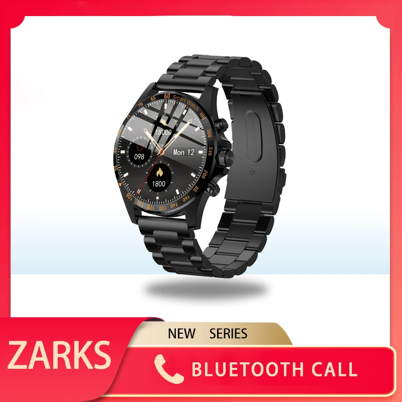 ZARKS Smart Watch Men Watch Calling Business Bluetooth Phone Metal Dial Sports Fitness Men's Smart Watch Watch