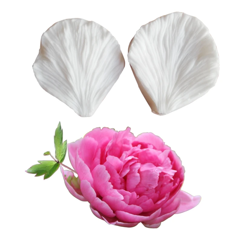 Large Peony Petal Veiner Silicone Mold Chocolate Fondant Gumpaste Sugar Clay Flower Mould Cake Decorating Tools  M2185