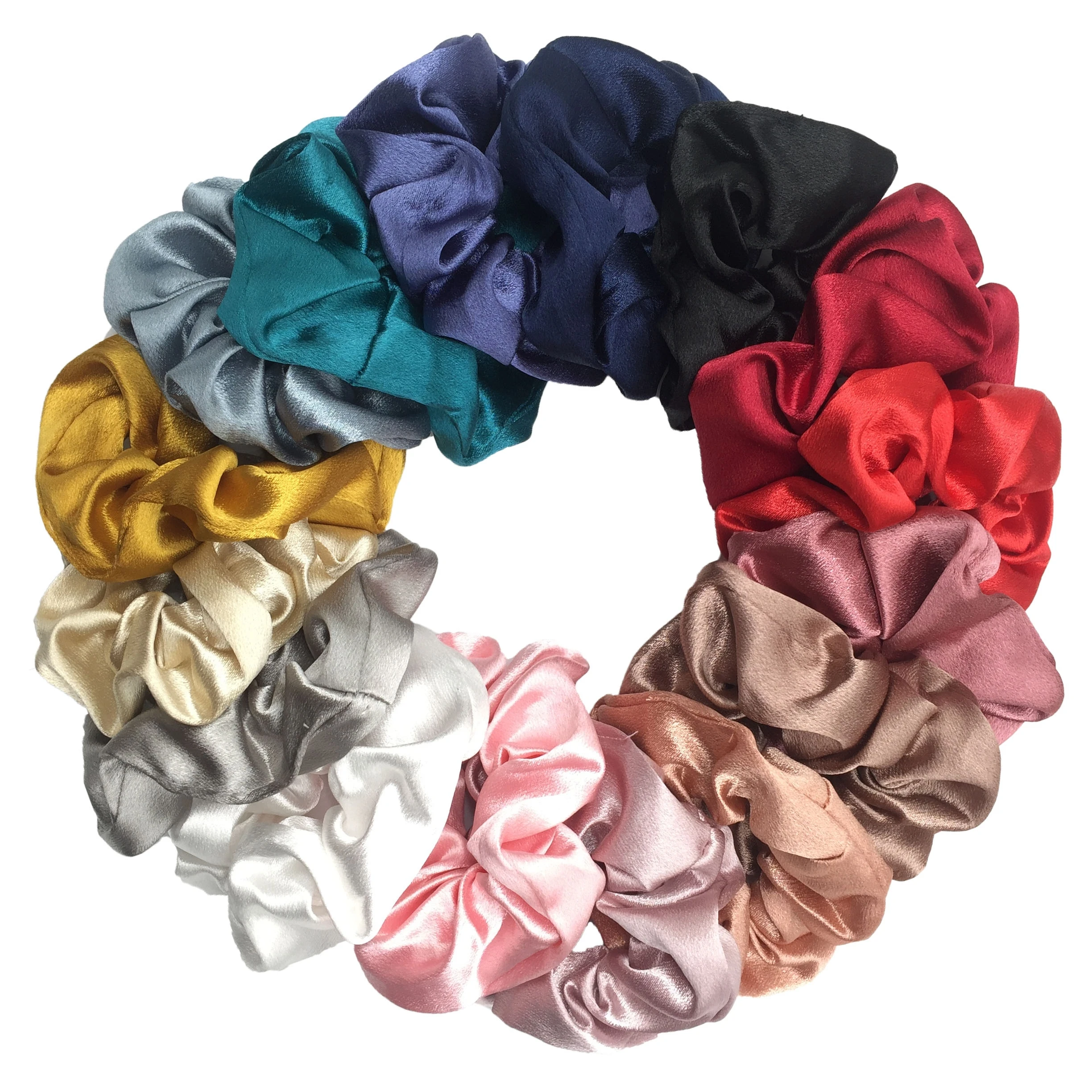 Scrunchies Set Hair Accessories Elastic Hair Bands Ponytail Holder Ties Rope Satin Chiffon Women Girls 10/6pcs/pack Print