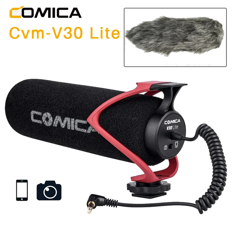 Comica CVM-V30 LITE  Video Microphone Super-Cardioid Condenser On-Camera Shotgun Microphone for Nikon Canon Sony Huawei mic