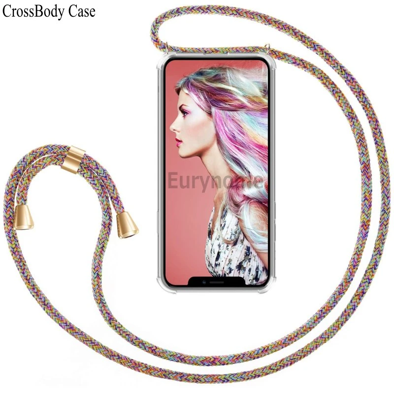 Crossbody Case For Oneplus 7 7t Pro 6 6T Lanyard Necklace Shoulder Strap Cord Transparent Cover For One Plus 7T 8 Pro Nord 2