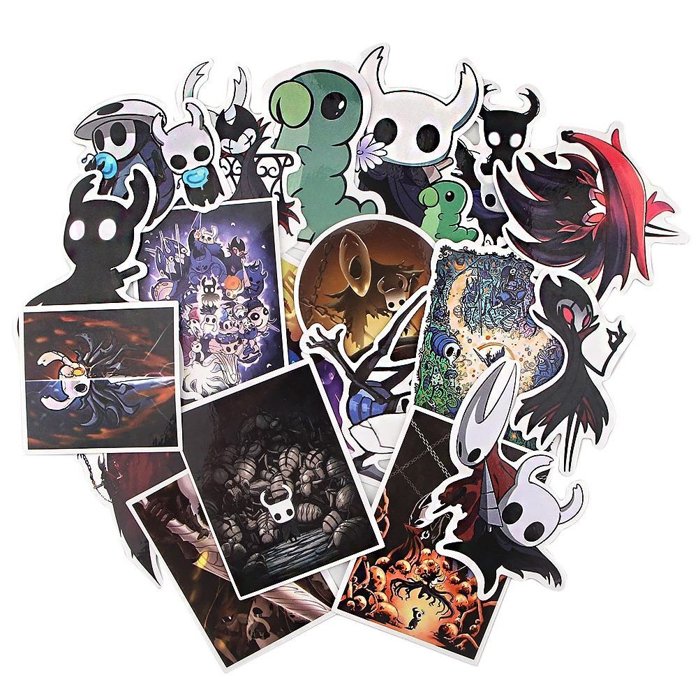 19pcs Classic Hollow Knight Stickers Action Adventure Game Graffiti Sticker Kids Toy For DIY Luggage Laptop Car Phone Decoration