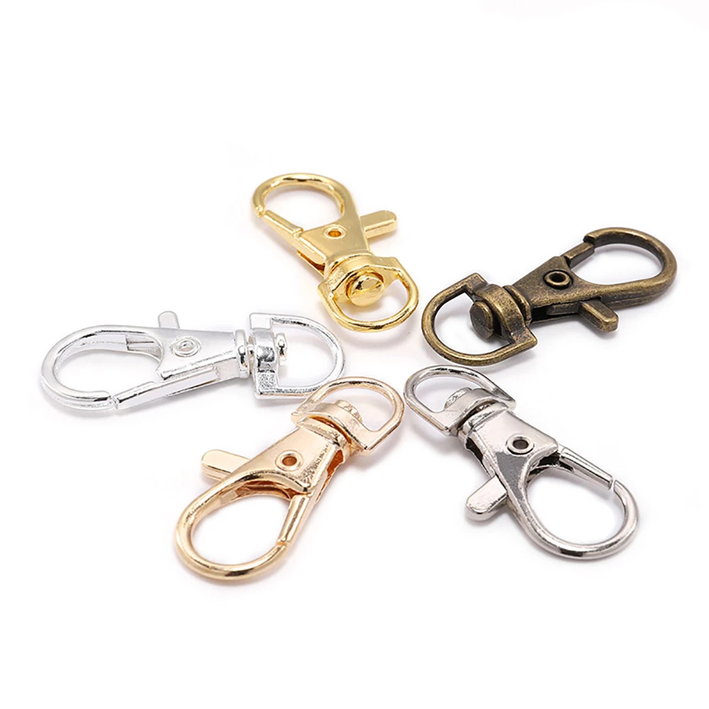 10pcs/lot  Split Key Ring Swivel Lobster Clasp Connector For Bag Belt Dog Chains DIY Jewelry Making Findings