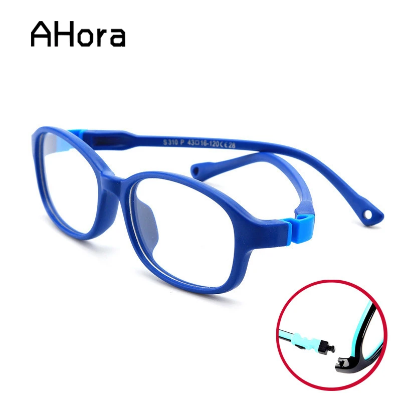 Ahora Silicone Round Kids Glasses Optical Spectacle Children Clear Lens Computer Goggles For Boys&Girls Eyewear Eyeglasses