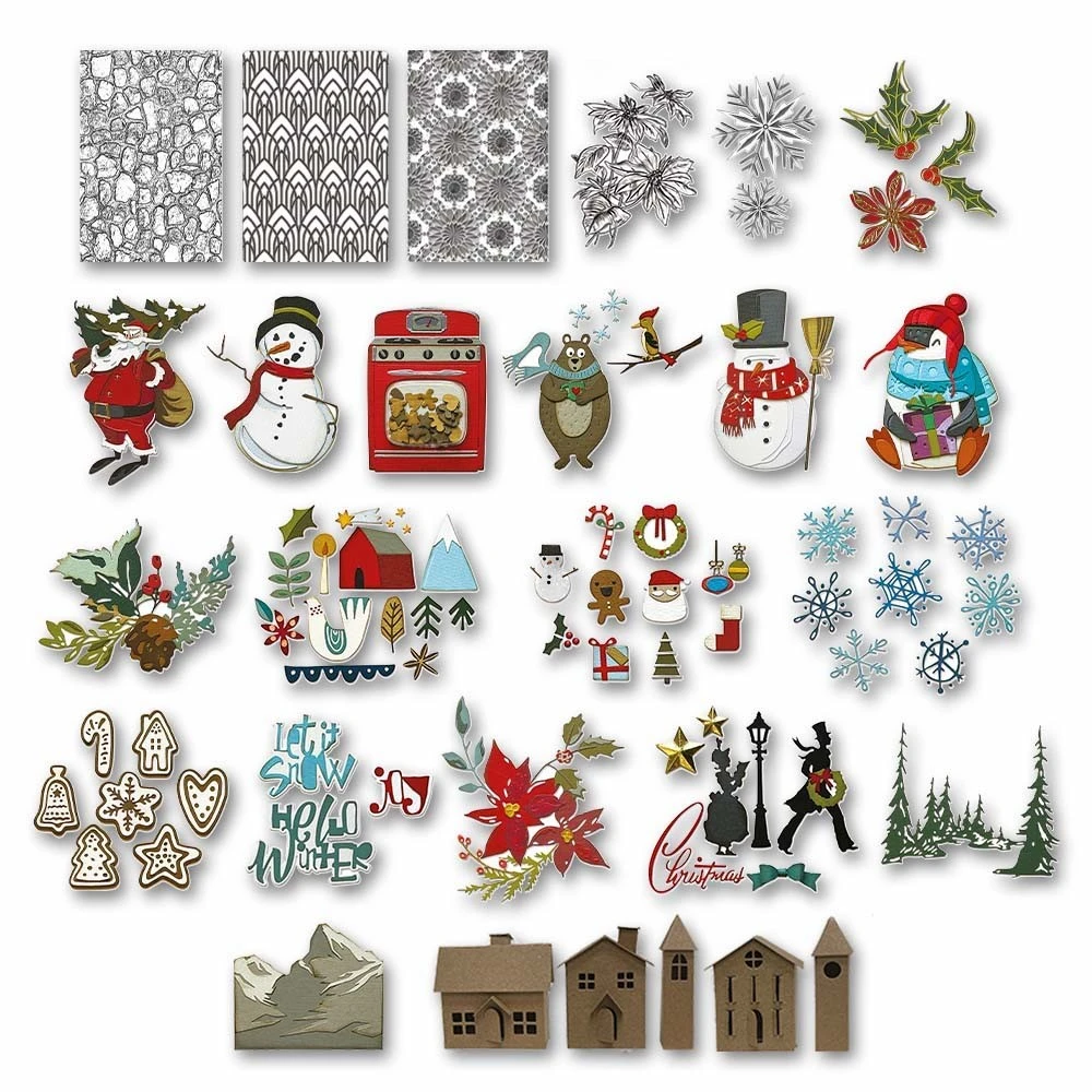 New Christmas Santa Claus Ornament Metal Cutting Dies for DIY Scrapbooking Material Photo Album Craft Paper Card Template Decor