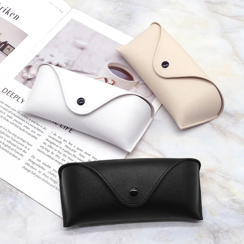 PU Leather Eyewear Cases Cover for Sunglasses Women's Eyeglasses Case Men Reading Glasses Box With Metal Buckle Eyewear Cases