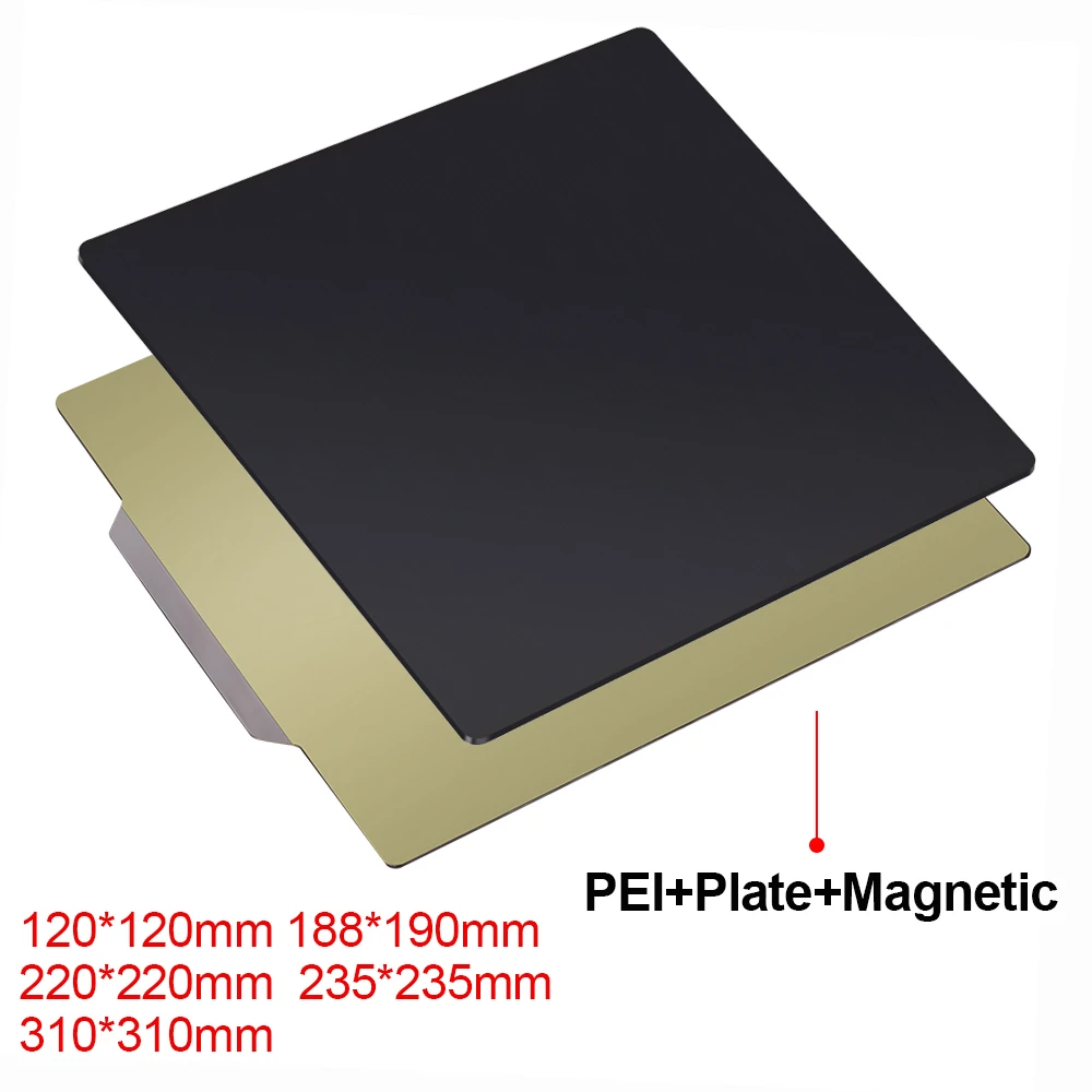 3D Printer Parts Removal Spring Steel Sheet PEI Flex Magnetic Sticker 220x220 235x235 310x310mm for ender 3 CR10 Heat bed