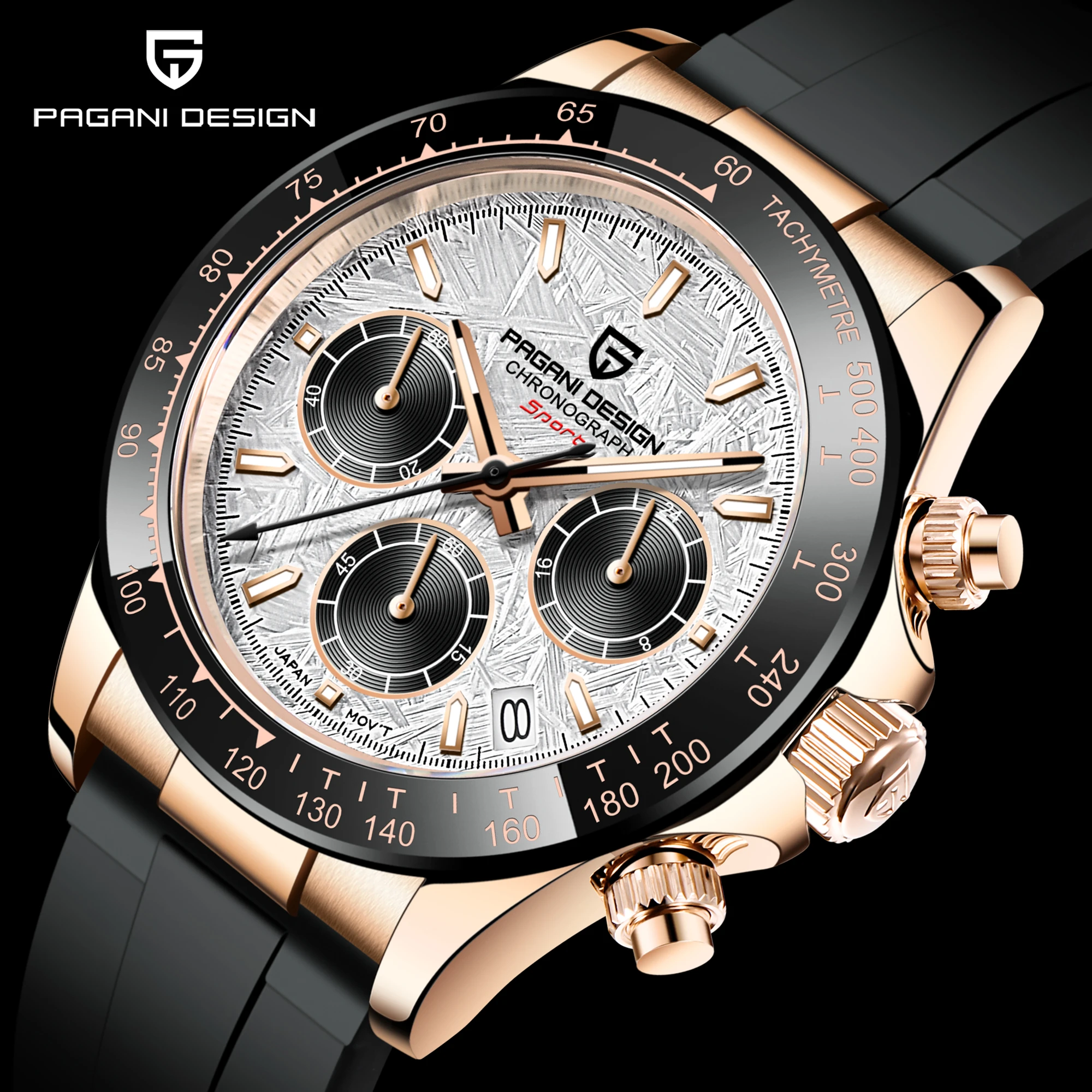 PAGANI Design 2021 New Men's Sports Quartz Watches Top Brand Sapphire Stainless Steel 100m Waterproof Chronograph Reloj Hombre