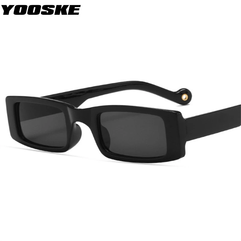 YOOSKE Brand Small Sunglasses Men Women Vintage Narrow Frame Rectangle Sun Glasses Ladies Trendy Shades Outdoor UV400 Eyewear