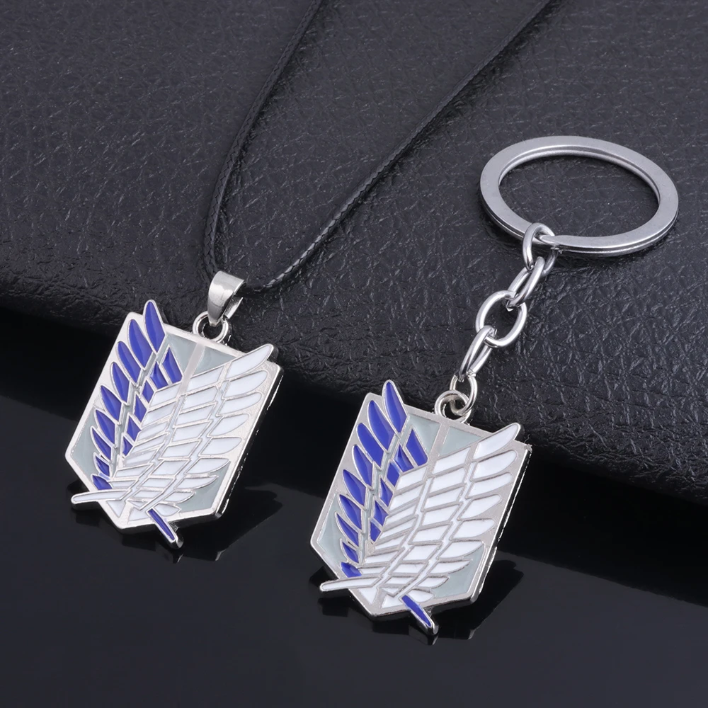 Attack On Titan Keychain Wings of Liberty Scout Legion Emblem Cosplay Key Chain Pendant for Women Men Jewelry