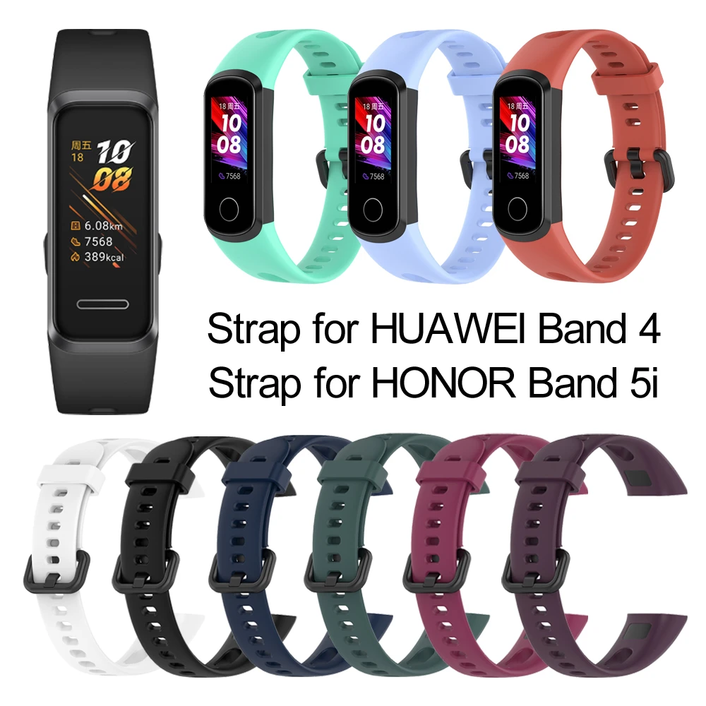 Soft Sports Silicone Strap with Buckle Replacement Watch Band for HUAWEI Band 4 Honor Band 5i Smart Watch Accessories new hot