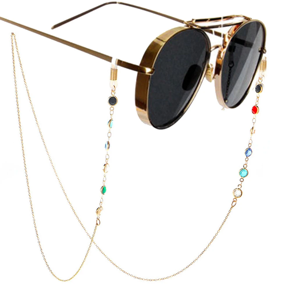 1PC 2019 Fashion Chic Womens Gold Silver Sunglasses Chains Reading Beaded Glasses Chain Eyewear Cord Lanyard Necklace