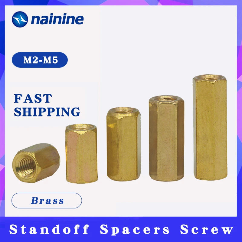 [M2 M2.5 M3 M4 M5 M6] Brass Studs Pillars Standoff Spacers Screw Isolation Spacing Screws B039