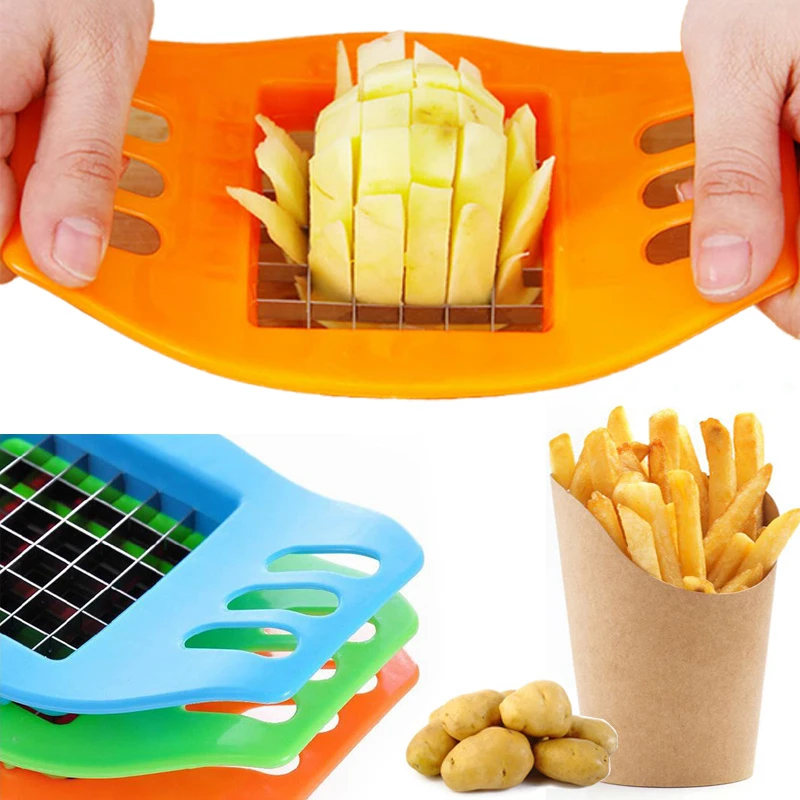 French Fry Potato Chip Cutter Stainless Steel Vegetable Fruit Chopper Chips Easy Cut Kitchen Tools Gadgets Accessories