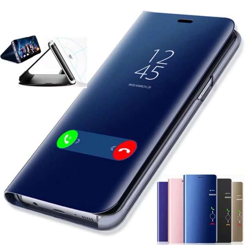 Smart Mirror Flip Case For Samsung Galaxy S8 S9 Plus S10 S10e S7 Edge S6 Note 9 8 J7 J5 2016 A6 A8 J4 J8 J6 2018 A5 2017 Cover