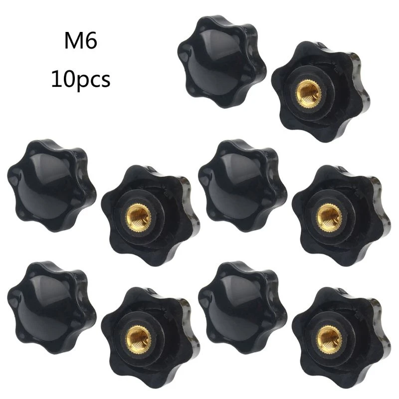 10PCS M5 M6 M8 M10 Plum Hand Tighten Nuts Manual Clamping Knob Star Thumb Nut 19QB