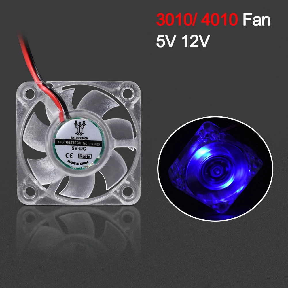 BIGTREETECH 3010 4010 Fan LED Cooling Fan 30MM 12V 5V 2Pin DC Cooler Small Cooling Fan lights 3D Pinter Parts For j-head hotend