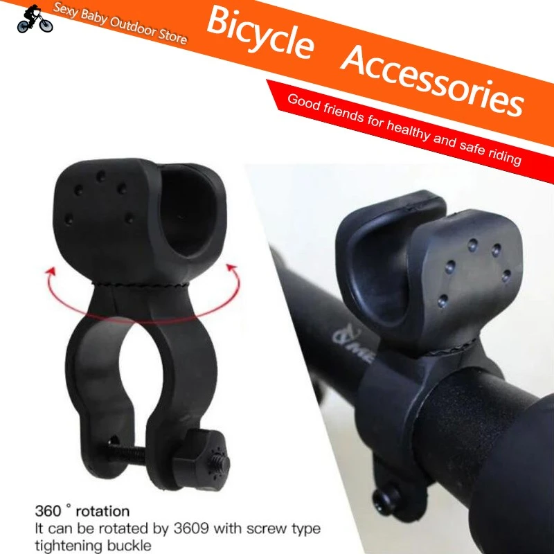 Bicycle Front Light Clip Mount Bracket Flashlight Holder Cycling Mrb Bike Light Torch 360 Degree Rotation Bike Accessories