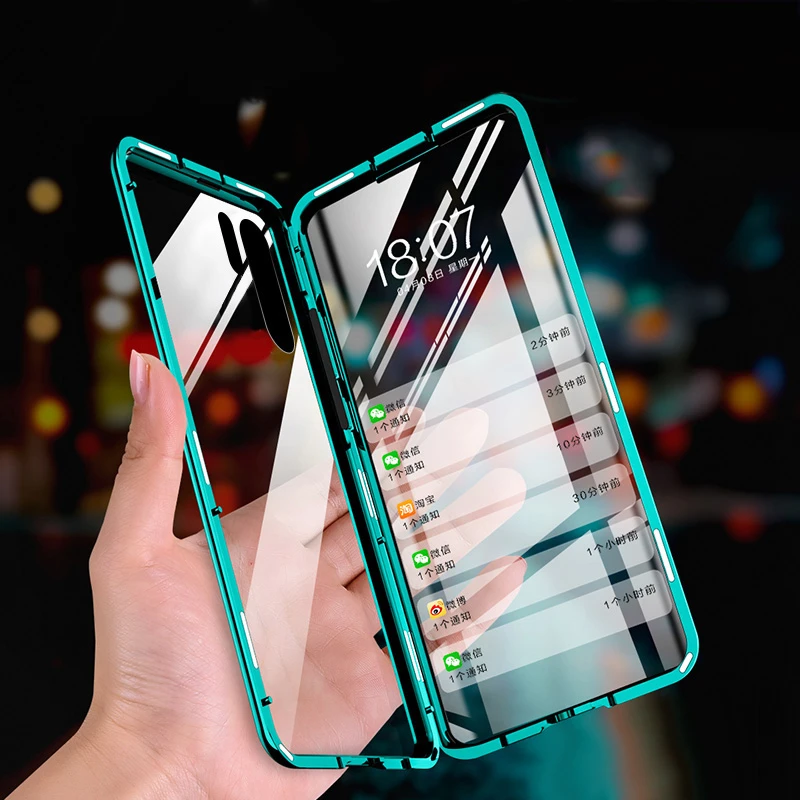 Magnetic Double-sided Tempered Glass Case For huawei P30 Pro P 30 Lite 30Lite Light 30Pro p30lite p30pro Flip phone cover coque