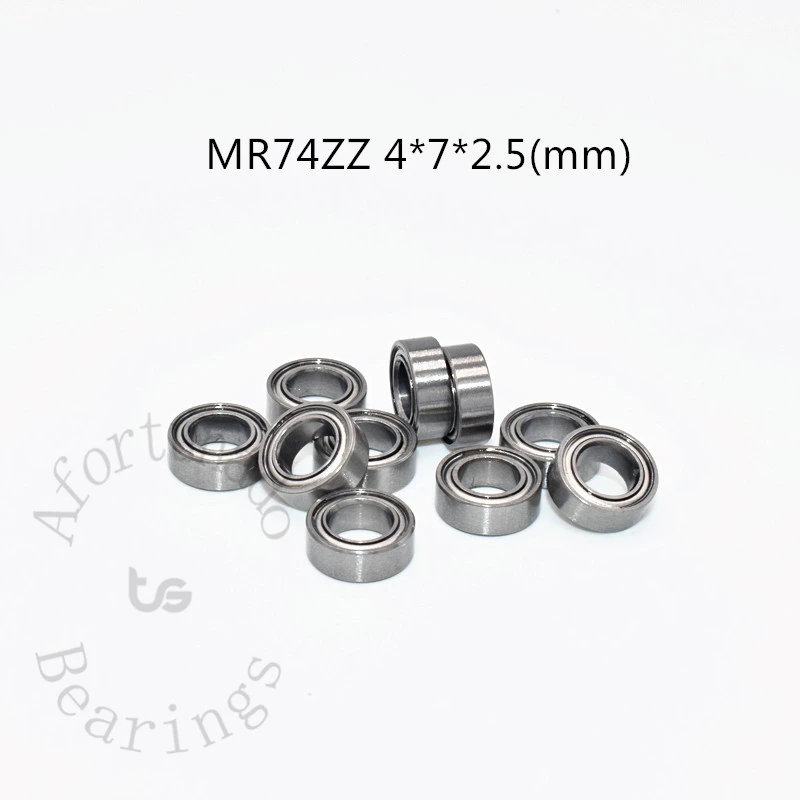 MR74ZZ 4*7*2.5(mm) 10pieces free shipping bearing Metal Sealed Miniature Mini Bearing Fishrod shaker chrome steel bearing