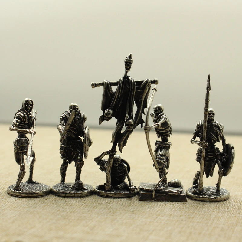 War Chess Table Game Ornaments Decorations Crafts Copper Undead Skeleton Soldiers Dolls Army Legion Model Toy Figurine Miniature