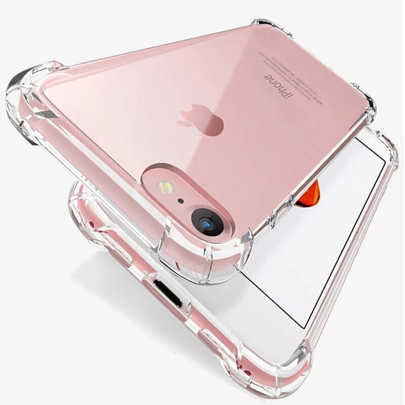 Luxury Shockproof Silicone Phone Case For iPhone 7 8 6 6S Plus SE 11 12 13 Pro XS Max XR Case Transparent Shockproof Back Cover