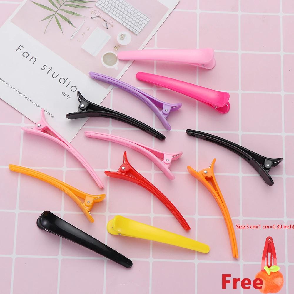 10Pcs/Set Professional Basic Hair Grip Clips Hairdressing Sectioning Cutting Hair Clamps Clip Plastic Salon Styling Hair Clips