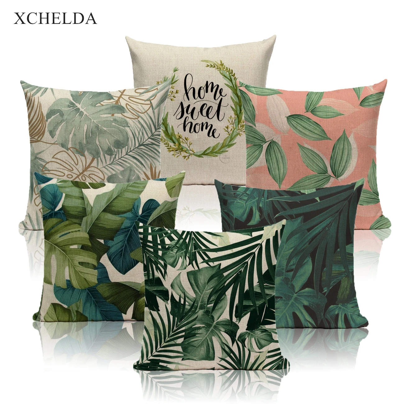 Decorative Pillow Case Green Throw Pillowcase Decor Home Farmhouse Scandinavian Style 45*45 40*40 Nordic Sofa Cushion Cover