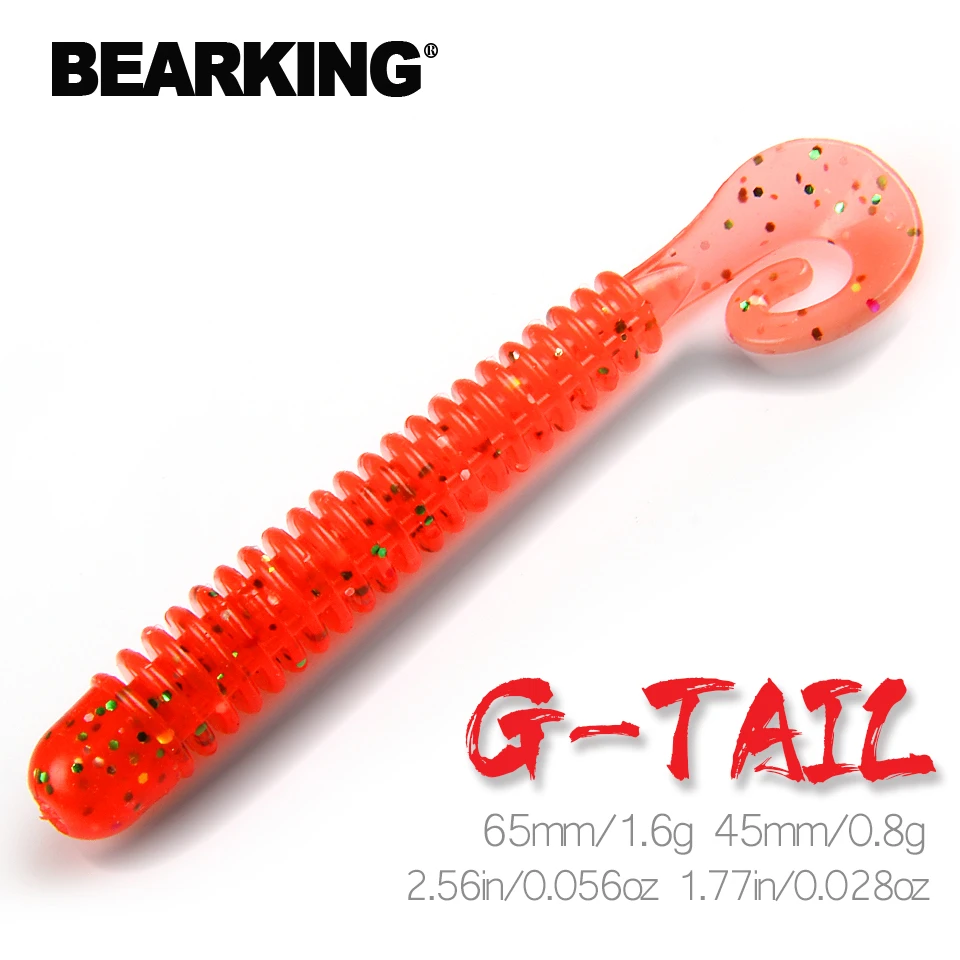 BEARKING Fishing Lure 65mm 45mm G tail Soft Baits Fishing Wobbler Bass Bait Artificial Fishing soft Lure Tacke