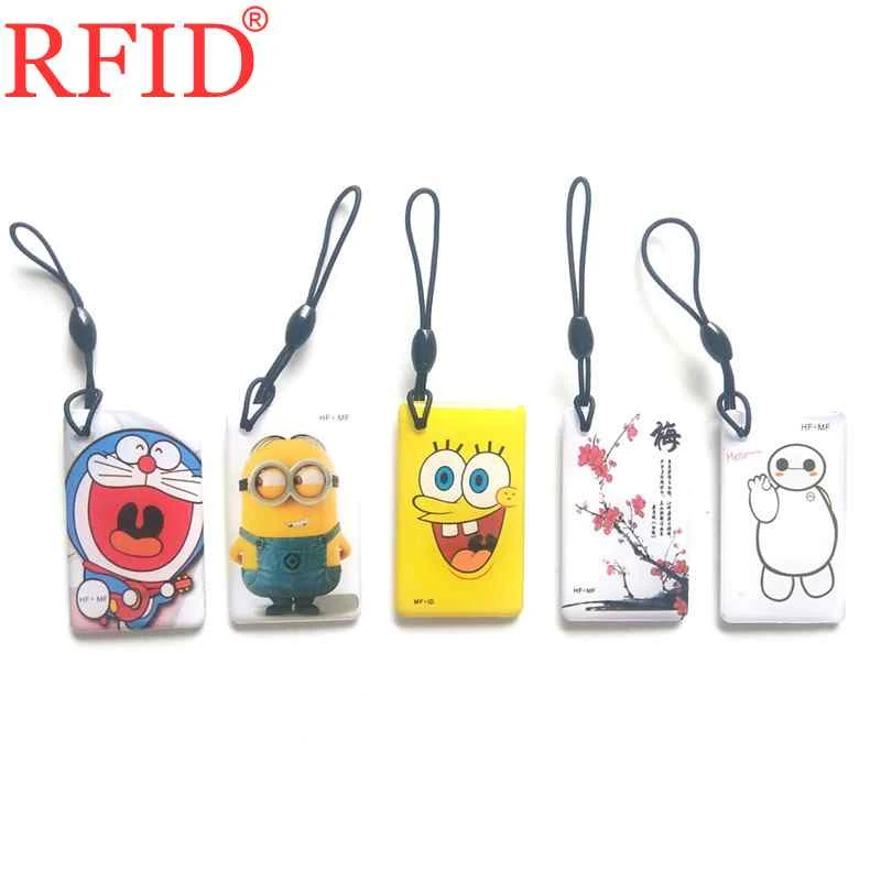 Dual Chip Frequency 13.56MHZ 125KHZ Changeable Rewritable UID + T5577 EM4305 RFID Card Rewrite 0 Block Keychain Access Control 1